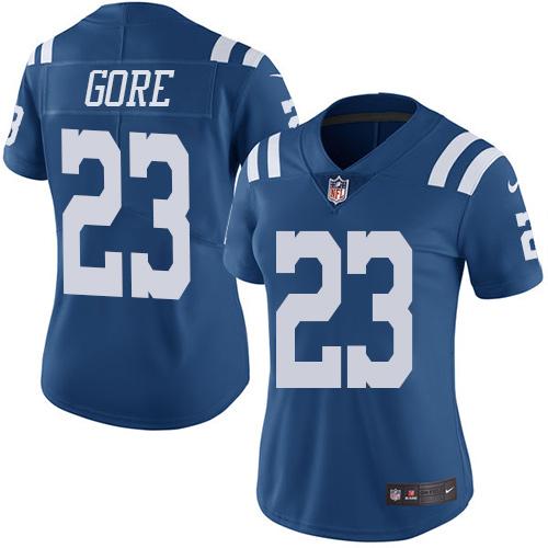Nike Colts #23 Frank Gore Royal Blue Women's Stitched NFL Limited Rush Jersey Nike Colts #23 Frank Gore Royal Blue Women's Stitched NFL Limited Rush Jersey