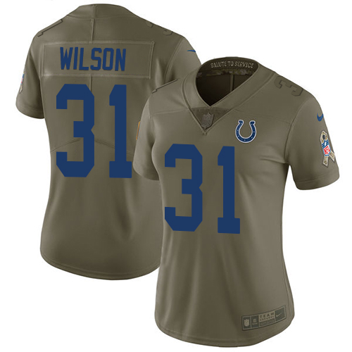 Nike Colts #31 Quincy Wilson Olive Women's Stitched NFL Limited 2017 Salute to Service Jersey Nike Colts #31 Quincy Wilson Olive Women's Stitched NFL Limited 2017 Salute to Service Jersey