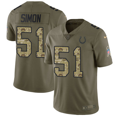 Nike Colts #51 John Simon Olive Camo Youth Stitched NFL Limited 2017 Salute to Service Jersey Nike Colts #51 John Simon Olive Camo Youth Stitched NFL Limited 2017 Salute to Service Jersey