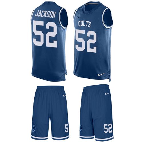 Nike Colts #52 D'Qwell Jackson Royal Blue Team Color Men's Stitched NFL Limited Tank Top Suit Jersey Nike Colts #52 D'Qwell Jackson Royal Blue Team Color Men's Stitched NFL Limited Tank Top Suit Jersey