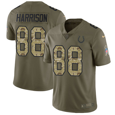 Nike Colts #88 Marvin Harrison Olive Camo Youth Stitched NFL Limited 2017 Salute to Service Jersey