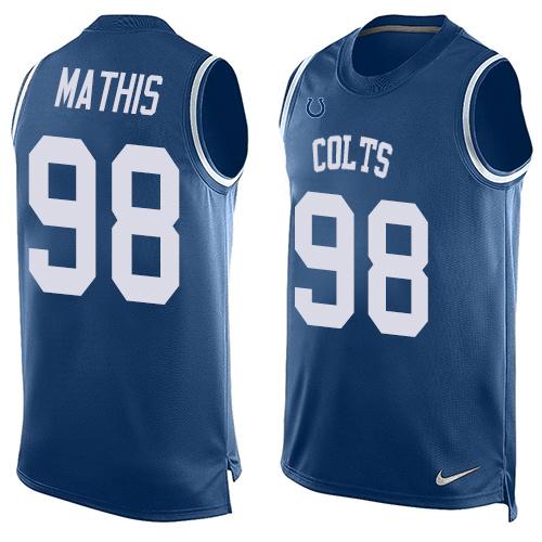 Nike Colts #98 Robert Mathis Royal Blue Team Color Men's Stitched NFL Limited Tank Top Jersey Nike Colts #98 Robert Mathis Royal Blue Team Color Men's Stitched NFL Limited Tank Top Jersey