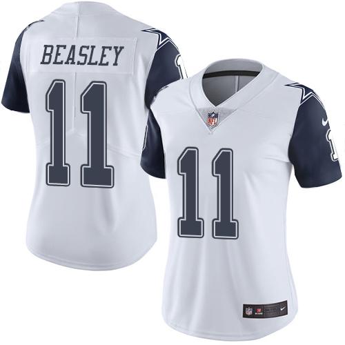 Nike Cowboys #11 Cole Beasley White Women's Stitched NFL Limited Rush Jersey Nike Cowboys #11 Cole Beasley White Women's Stitched NFL Limited Rush Jersey
