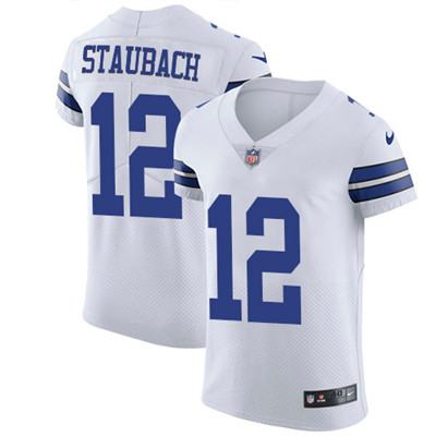 Nike Cowboys #12 Roger Staubach White Men's Stitched NFL Vapor Untouchable Elite Jersey Nike Cowboys #12 Roger Staubach White Men's Stitched NFL Vapor Untouchable Elite Jersey