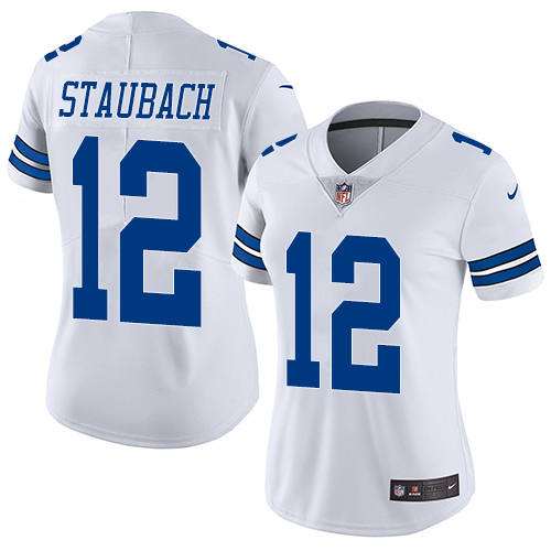Nike Cowboys #12 Roger Staubach White Women's Stitched NFL Vapor Untouchable Limited Jersey Nike Cowboys #12 Roger Staubach White Women's Stitched NFL Vapor Untouchable Limited Jersey