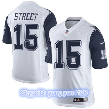 Nike Cowboys #15 Devin Street White Men's Stitched NFL Limited Rush Jersey