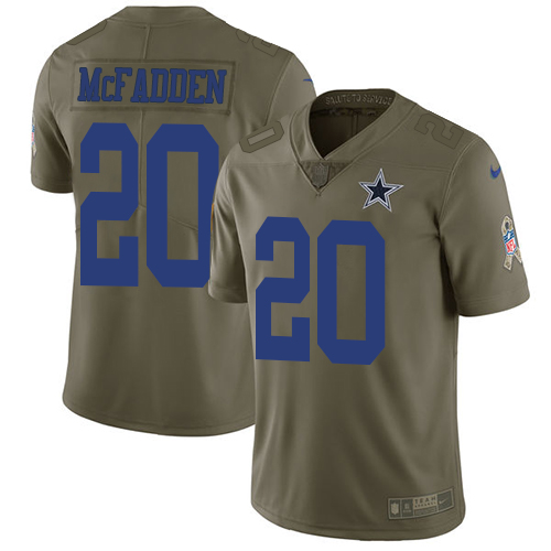 Nike Cowboys #20 Darren McFadden Olive Men's Stitched NFL Limited 2017 Salute To Service Jersey Nike Cowboys #20 Darren McFadden Olive Men's Stitched NFL Limited 2017 Salute To Service Jersey