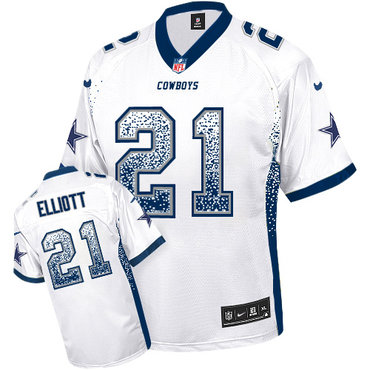 Nike Cowboys #21 Ezekiel Elliott White Men's Stitched NFL Elite Drift Fashion Jersey Nike Cowboys #21 Ezekiel Elliott White Men's Stitched NFL Elite Drift Fashion Jersey