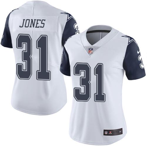 Nike Cowboys #31 Byron Jones White Women's Stitched NFL Limited Rush Jersey Nike Cowboys #31 Byron Jones White Women's Stitched NFL Limited Rush Jersey