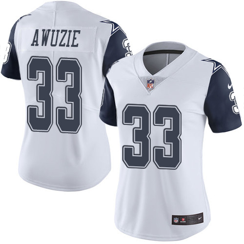 Nike Cowboys #33 Chidobe Awuzie White Women's Stitched NFL Limited Rush Jersey Nike Cowboys #33 Chidobe Awuzie White Women's Stitched NFL Limited Rush Jersey