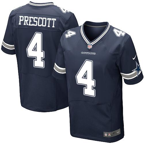 Nike Cowboys #4 Dak Prescott Navy Blue Team Color Men's Stitched NFL Elite Jersey Nike Cowboys #4 Dak Prescott Navy Blue Team Color Men's Stitched NFL Elite Jersey