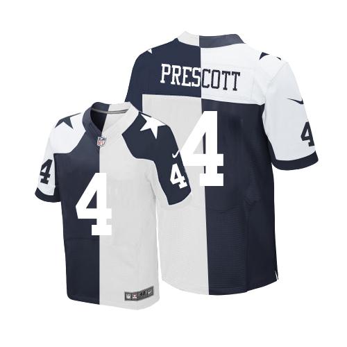 Nike Cowboys #4 Dak Prescott Navy Blue White Men's Stitched NFL Elite Split Jersey Nike Cowboys #4 Dak Prescott Navy Blue White Men's Stitched NFL Elite Split Jersey
