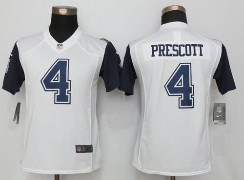 Nike Cowboys #4 Dak Prescott White Women's Stitched NFL Limited Rush Jersey Nike Cowboys #4 Dak Prescott White Women's Stitched NFL Limited Rush Jersey