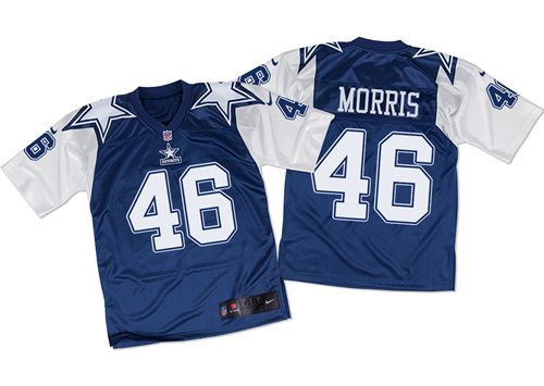 Nike Cowboys #46 Alfred Morris Navy BlueWhite Men's Stitched NFL Throwback Elite Jersey-2 Nike Cowboys #46 Alfred Morris Navy BlueWhite Men's Stitched NFL Throwback Elite Jersey-2