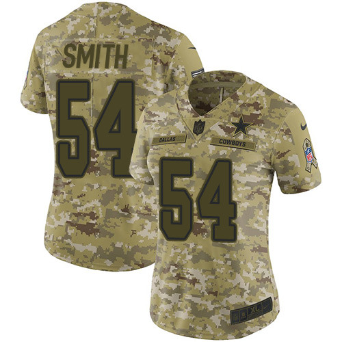 Nike Cowboys #54 Jaylon Smith Camo Women's Stitched NFL Limited 2018 Salute to Service Jersey Nike Cowboys #54 Jaylon Smith Camo Women's Stitched NFL Limited 2018 Salute to Service Jersey