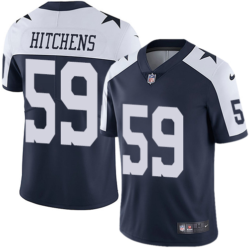 Nike Cowboys #59 Anthony Hitchens Navy Blue Thanksgiving Men's Stitched NFL Vapor Untouchable Limited Throwback Jersey Nike Cowboys #59 Anthony Hitchens Navy Blue Thanksgiving Men's Stitched NFL Vapor Untouchable Limited Throwback Jersey