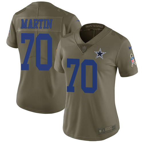 Nike Cowboys #70 Zack Martin Olive Women's Stitched NFL Limited 2017 Salute to Service Jersey Nike Cowboys #70 Zack Martin Olive Women's Stitched NFL Limited 2017 Salute to Service Jersey