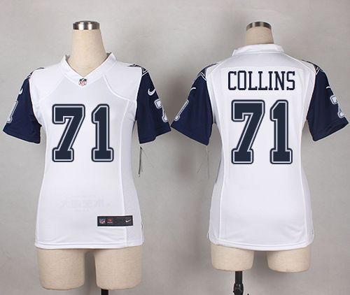 Nike Cowboys #71 La'el Collins White Women's Stitched NFL Elite Rush Jersey Nike Cowboys #71 La'el Collins White Women's Stitched NFL Elite Rush Jersey