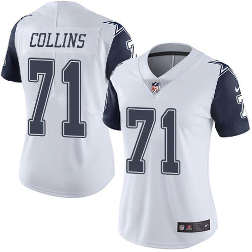 Nike Cowboys #71 La'el Collins White Women's Stitched NFL Limited Rush Jersey Nike Cowboys #71 La'el Collins White Women's Stitched NFL Limited Rush Jersey