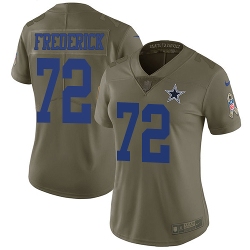 Nike Cowboys #72 Travis Frederick Olive Women's Stitched NFL Limited 2017 Salute to Service Jersey Nike Cowboys #72 Travis Frederick Olive Women's Stitched NFL Limited 2017 Salute to Service Jersey