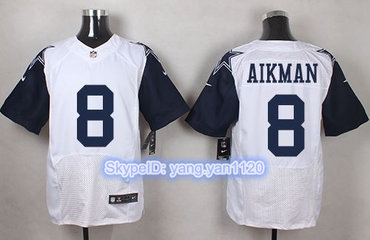 Nike Cowboys #8 Troy Aikman White Men's Stitched NFL Elite Rush Jersey