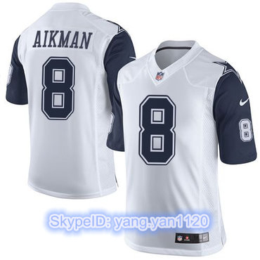 Nike Cowboys #8 Troy Aikman White Men's Stitched NFL Limited Rush Jersey Nike Cowboys #8 Troy Aikman White Men's Stitched NFL Limited Rush Jersey