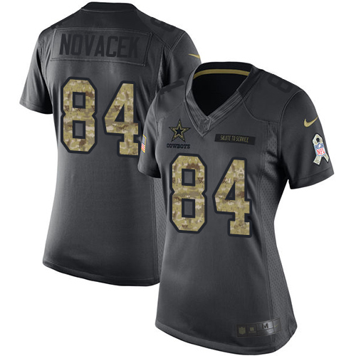 Nike Cowboys #84 Jay Novacek Black Women's 2016 Salute to Service NFL Limited Jersey Nike Cowboys #84 Jay Novacek Black Women's 2016 Salute to Service NFL Limited Jersey