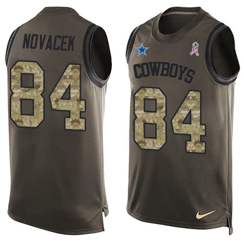 Nike Cowboys #84 Jay Novacek Green Men's Salute to Service Tank Top NFL Limited Jersey