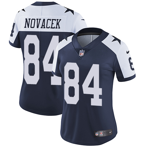 Nike Cowboys #84 Jay Novacek Navy Blue Women's Throwback Alternate Vapor Untouchable Limited Player NFL Jersey