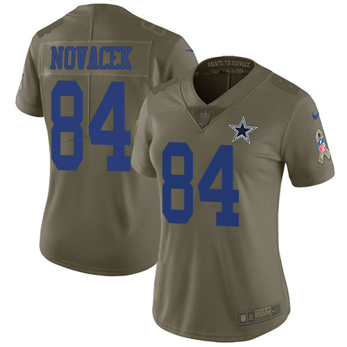 Nike Cowboys #84 Jay Novacek Olive Women's 2017 Salute to Service NFL Limited Jersey