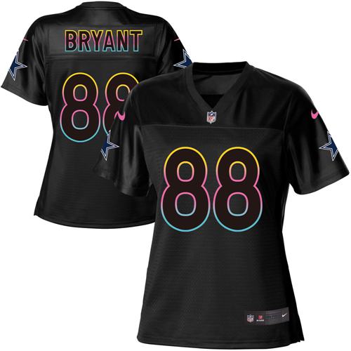 Nike Cowboys #88 Dez Bryant Black Women's NFL Fashion Game Jersey
