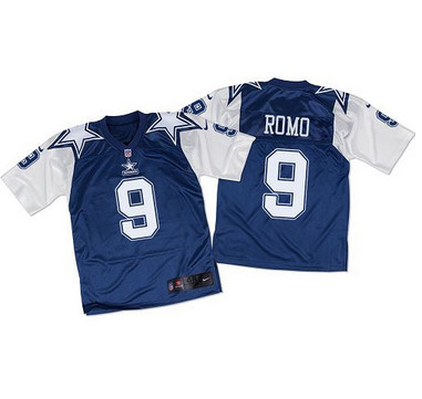 Nike Cowboys #9 Tony Romo Navy BlueWhite Throwback Men's Stitched NFL Elite Jersey Nike Cowboys #9 Tony Romo Navy BlueWhite Throwback Men's Stitched NFL Elite Jersey