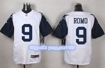 Nike Cowboys #9 Tony Romo White Men's Stitched NFL Elite Rush Jersey