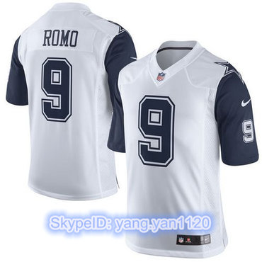 Nike Cowboys #9 Tony Romo White Men's Stitched NFL Limited Rush Jersey