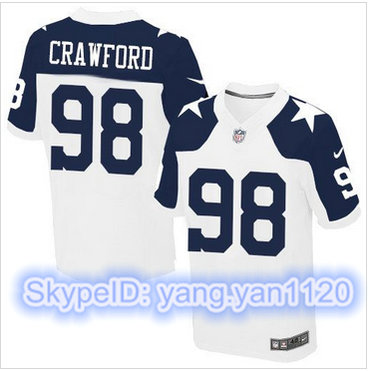 Nike Dallas Cowboys #98 Tyrone Crawford White Thanksgiving Throwback Men's Stitched NFL Elite Jersey Nike Dallas Cowboys #98 Tyrone Crawford White Thanksgiving Throwback Men's Stitched NFL Elite Jersey