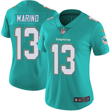 Nike Dolphins #13 Dan Marino Aqua Green Team Color Women's Stitched NFL Vapor Untouchable Limited Jersey Nike Dolphins #13 Dan Marino Aqua Green Team Color Women's Stitched NFL Vapor Untouchable Limited Jersey