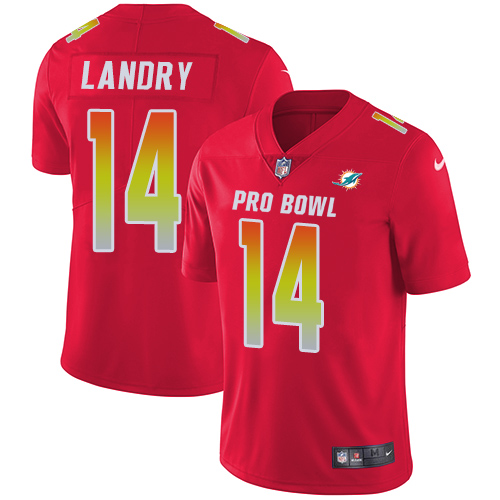 Nike Dolphins #14 Jarvis Landry Red Women's Stitched NFL Limited AFC 2018 Pro Bowl Jersey