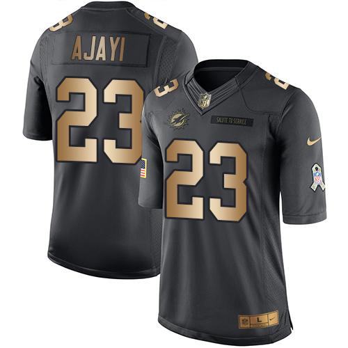 Nike Dolphins #23 Jay Ajayi Black Youth Stitched NFL Limited Gold Salute to Service Jersey Nike Dolphins #23 Jay Ajayi Black Youth Stitched NFL Limited Gold Salute to Service Jersey