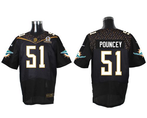 Nike Dolphins #51 Mike Pouncey Black 2016 Pro Bowl Men's Stitched NFL Elite Jersey Nike Dolphins #51 Mike Pouncey Black 2016 Pro Bowl Men's Stitched NFL Elite Jersey