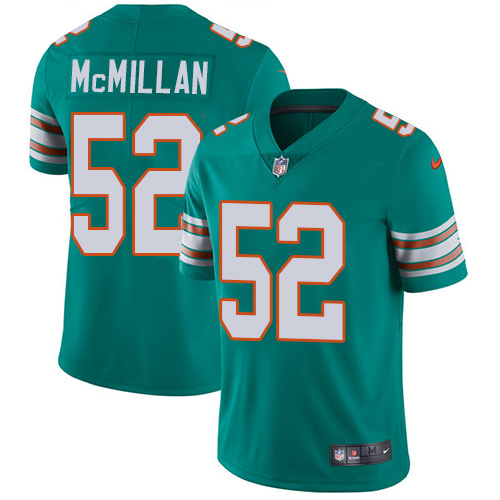 Nike Dolphins #52 Raekwon McMillan Aqua Green Alternate Men's Stitched NFL Vapor Untouchable Limited Jersey Nike Dolphins #52 Raekwon McMillan Aqua Green Alternate Men's Stitched NFL Vapor Untouchable Limited Jersey