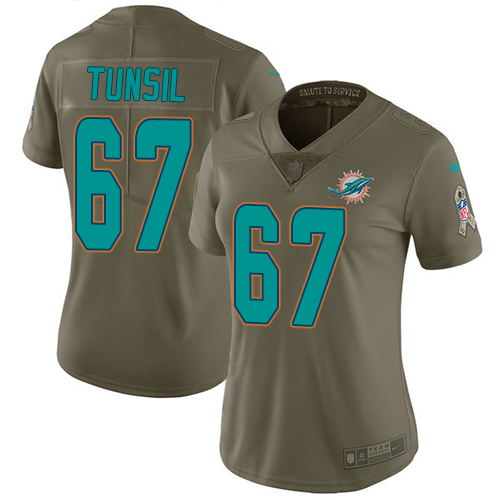 Nike Dolphins #67 Laremy Tunsil Olive Women's Stitched NFL Limited 2017 Salute to Service Jersey Nike Dolphins #67 Laremy Tunsil Olive Women's Stitched NFL Limited 2017 Salute to Service Jersey