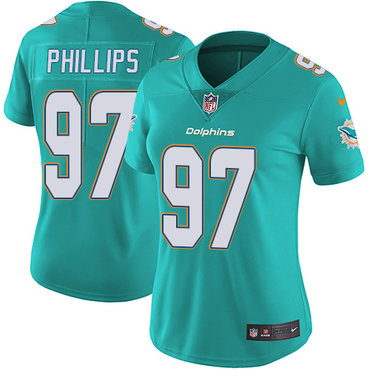 Nike Dolphins #97 Jordan Phillips Aqua Green Team Color Women's Stitched NFL Vapor Untouchable Limited Jersey Nike Dolphins #97 Jordan Phillips Aqua Green Team Color Women's Stitched NFL Vapor Untouchable Limited Jersey