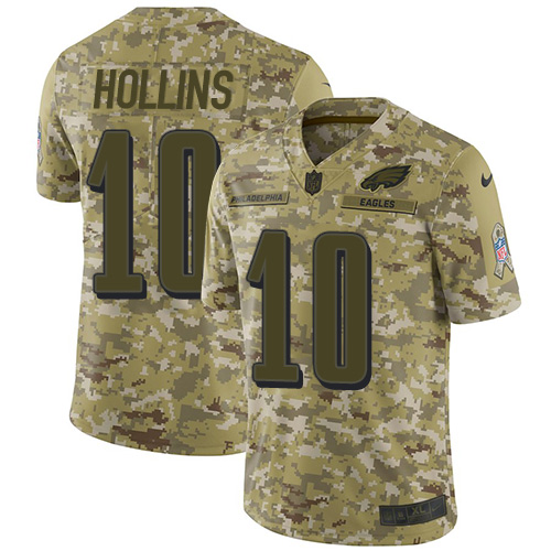Nike Eagles #10 Mack Hollins Camo Men's Stitched NFL Limited 2018 Salute To Service Jersey