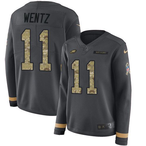 Nike Eagles #11 Carson Wentz Anthracite Salute to Service