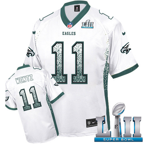 Nike Eagles #11 Carson Wentz White Super Bowl LII Youth Stitched NFL Elite Drift Fashion Jersey Nike Eagles #11 Carson Wentz White Super Bowl LII Youth Stitched NFL Elite Drift Fashion Jersey