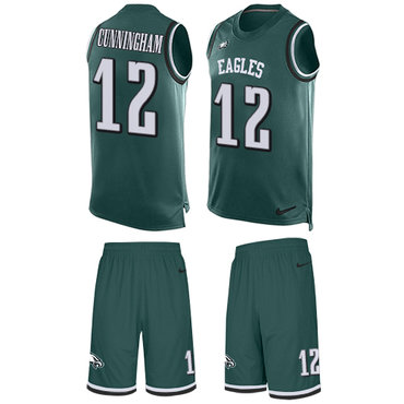 Nike Eagles #12 Randall Cunningham Midnight Green Team Color Men's Stitched NFL Limited Tank Top Suit Jersey Nike Eagles #12 Randall Cunningham Midnight Green Team Color Men's Stitched NFL Limited Tank Top Suit Jersey