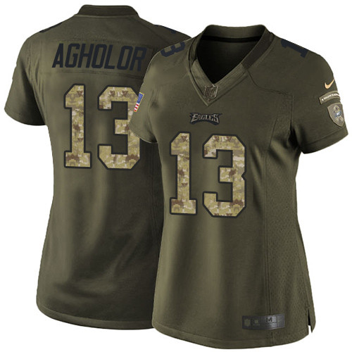 Nike Eagles #13 Nelson Agholor Green Women's Stitched NFL Limited 2015 Salute to Service Jersey Nike Eagles #13 Nelson Agholor Green Women's Stitched NFL Limited 2015 Salute to Service Jersey