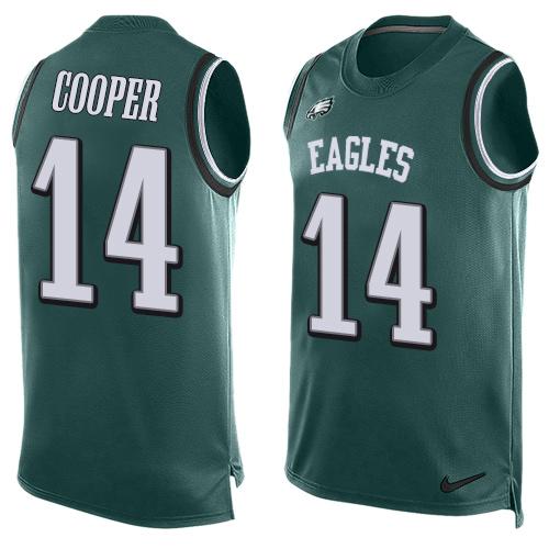 Nike Eagles #14 Riley Cooper Midnight Green Team Color Men's Stitched NFL Limited Tank Top Jersey Nike Eagles #14 Riley Cooper Midnight Green Team Color Men's Stitched NFL Limited Tank Top Jersey