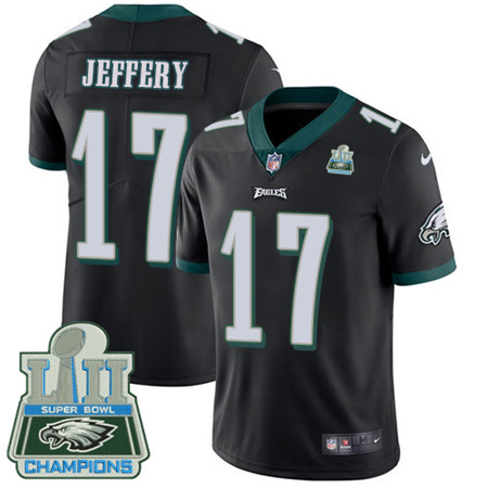 Nike Eagles #17 Alshon Jeffery Black Alternate Super Bowl LII Champions Youth Stitched NFL Vapor Untouchable Limited Jersey Nike Eagles #17 Alshon Jeffery Black Alternate Super Bowl LII Champions Youth Stitched NFL Vapor Untouchable Limited Jersey