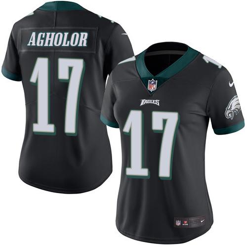 Nike Eagles #17 Nelson Agholor Black Women's Stitched NFL Limited Rush Jersey Nike Eagles #17 Nelson Agholor Black Women's Stitched NFL Limited Rush Jersey